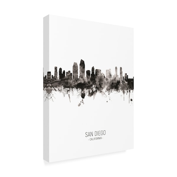 Michael Tompsett 'San Diego California Skyline Portrait II' Canvas Art,24x32